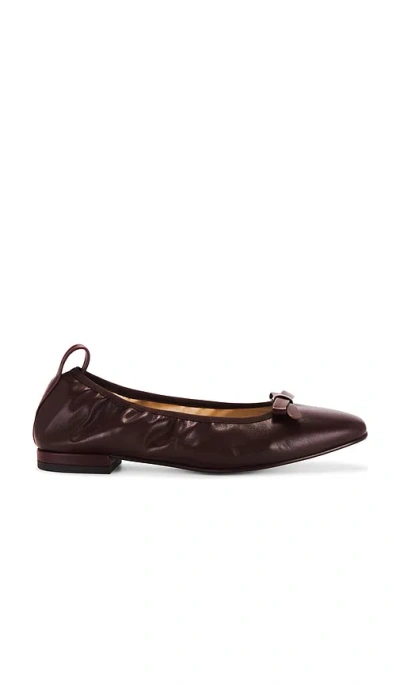 Alohas Freya Leather Ballet Flats In Brown
