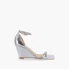 ALOHAS GATA SHIMMER SILVER LEATHER SANDALS