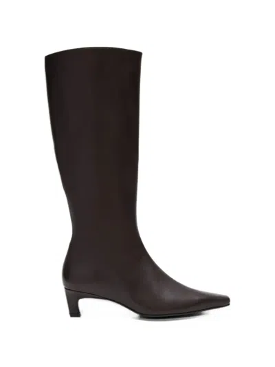 Alohas Gema Pointed-toe Kitten-heel Boots In Black