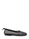 Alohas 'gill' Black Ballerinas With Semi-transparent Mesh Design And Adjustable Drawstring In Grey