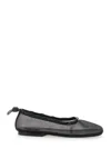 Alohas Gill Mesh Black Leather Ballet Flats In Black