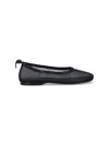 Alohas Gill Mesh Black Leather Ballet Flats In Black  