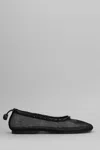 Alohas Gill Mesh Black Leather Ballet Flats In Black