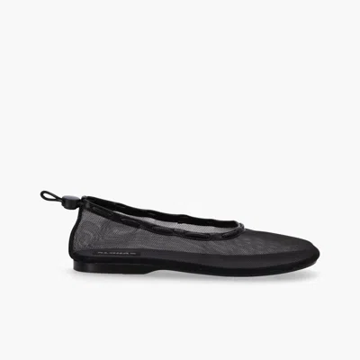 Alohas Gill Mesh Black Leather Ballet Flats