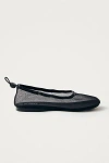Alohas Gill Mesh Black Leather Ballet Flats In Black
