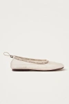 Alohas Gill Mesh Leather Ballet Flats In White