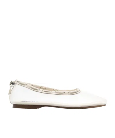 Alohas Gill Mesh Leather Ballet Flats In White