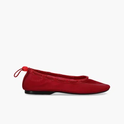 Alohas Gill Mesh Red Leather Ballet Flats
