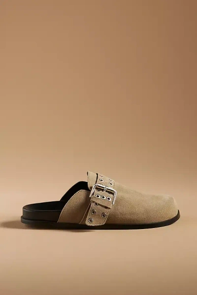Alohas Halia Beige Leather Mules In Beige