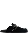 Alohas Halia Eyelet-embellished Mules In Black