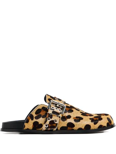 Alohas Halia Leopard-print Buckled Mules
