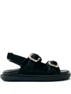 Alohas Harper Double-buckle Sandals In Black