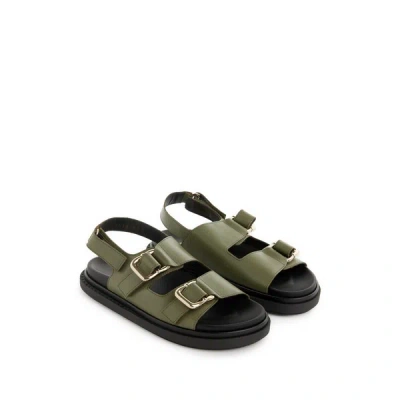 Alohas Harper Leather Sandals In Green