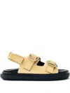 Alohas Harper Leather Sandals In Yellow