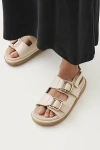 Alohas Harper Leather Slingback Buckled Sandal In Cream