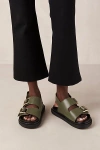 Alohas Harper Leather Slingback Buckled Sandal In Dusty Olive, Women's At Urban Outfitters