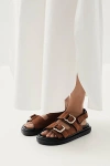 Alohas Harper Suede Leather Sandals In Suede Brown