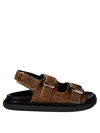 Alohas Harper Soft Spotted Leather Sandals In Beige