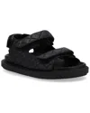 Alohas Hook-loop Leather Sandal In Black