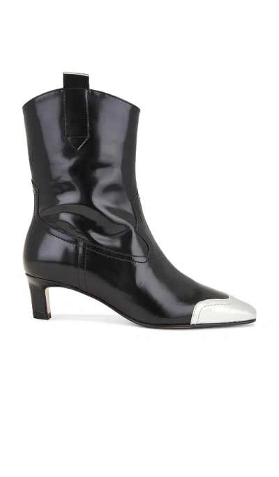 Alohas Hudson Shimmer Bicolor Leather Ankle Boots In Ë¸”ëž™ & Ì‹¤ë²„