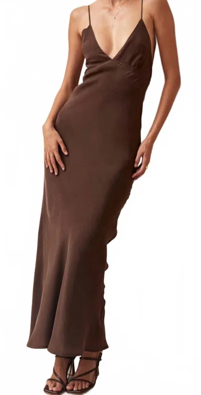 Alohas Island Midi Dress In Brown