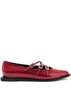 Alohas Jive Buckle-strap Pointed Flats In Red