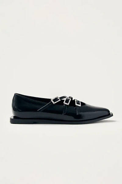 Alohas Jive Onix Leather Buckle Ballet Flat In Black, Women's At Urban Outfitters