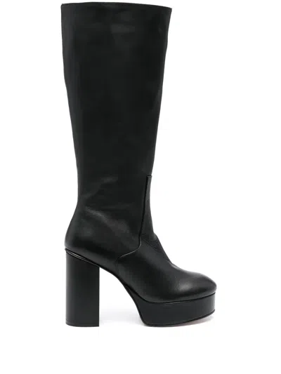 Alohas Joanna 115mm Leather Boots In Schwarz