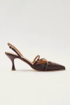 Alohas Joella 75 Leather Slingback Pumps In Brown