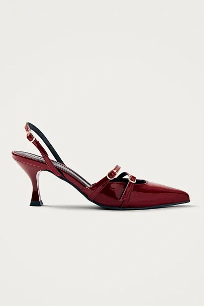 ALOHAS JOELLE LEATHER KITTEN HEEL IN BURGUNDY, WOMEN'S AT URBAN OUTFITTERS