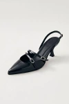Alohas 75mm Patent-leather Slingback Pumps In Onix Black