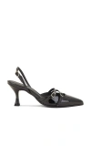Alohas 75mm Patent-leather Slingback Pumps In Ë¸”ëž™