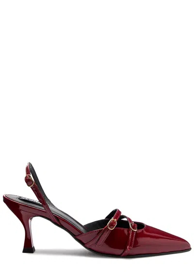 Alohas Joelle Patent Leather Slingback Pumps In Burgundy