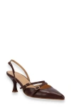 Alohas Joella 75 Leather Slingback Pumps In Brown