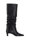 Alohas 50mm Kalila Slouch Calf Leather Boots In Black