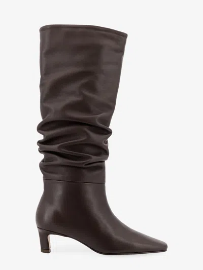 Alohas Kalila Leather Boots In Brown