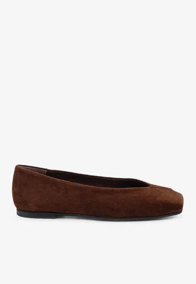 Alohas Katia Suede Ballet Flat In Suede Brown