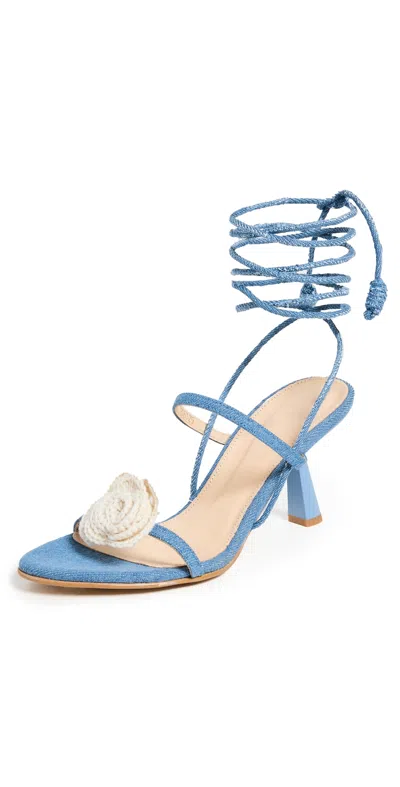 Alohas Kendra Bloom Denim Sandal In Blue