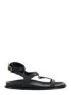 Alohas 'kizzi' Black Sandals With Ankle Strap And Logo On The Insole In Black