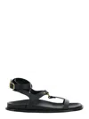Alohas 'kizzi' Black Sandals With Ankle Strap And Logo On The Insole In Black