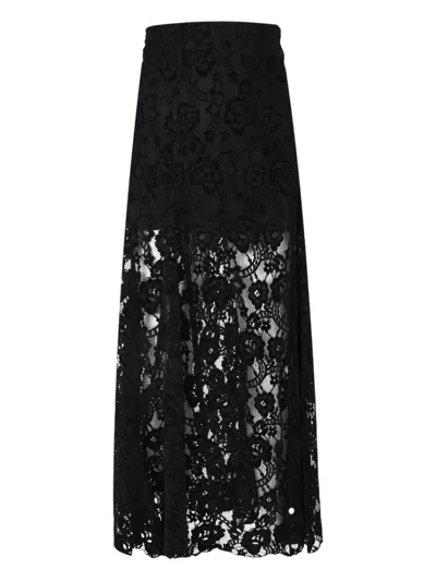 Alohas Lace-panel Maxi Skirt In Black