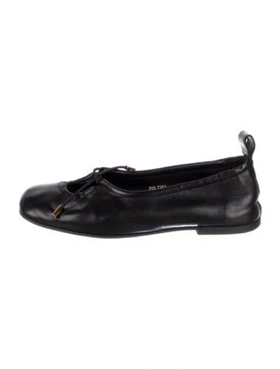 Pre-owned Alohas Leather Ballet Flats In Black