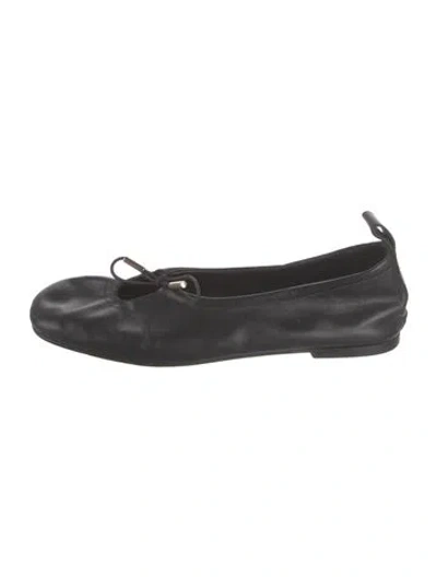Pre-owned Alohas Leather Ballet Flats In Black