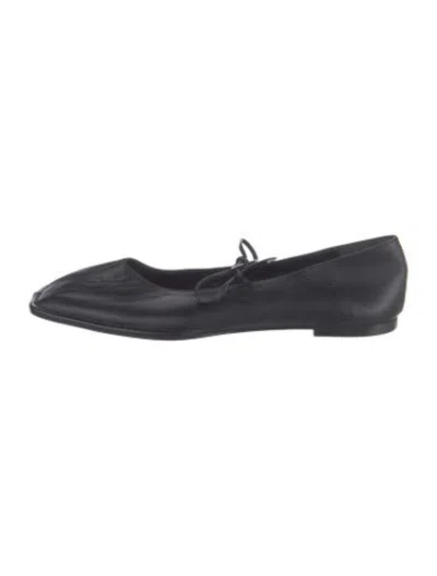 Pre-owned Alohas Leather Ballet Flats In Black