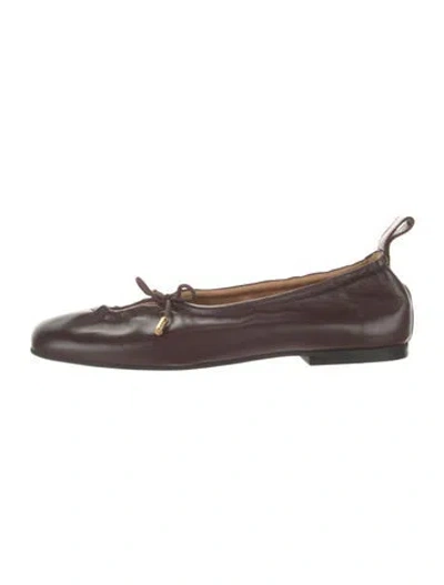 Pre-owned Alohas Leather Ballet Flats In Brown