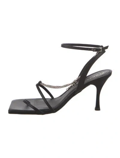 Pre-owned Alohas Leather Chain-link Accents Sandals In Black