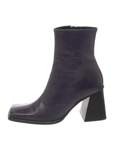 Pre-owned Alohas Leather Colorblock Pattern Boots In Purple