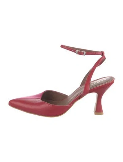 Pre-owned Alohas Leather Colorblock Pattern Slingback Pumps In Red