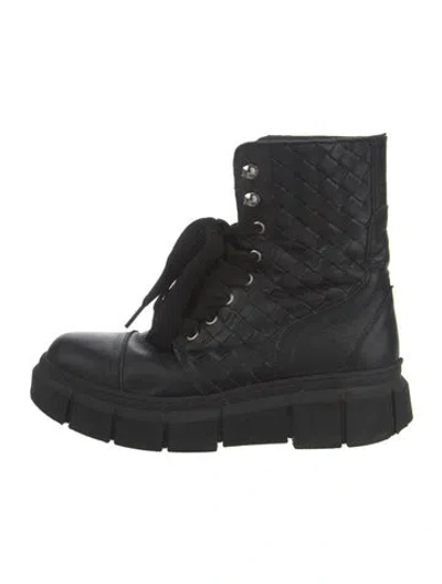 Pre-owned Alohas Leather Combat Boots In Black