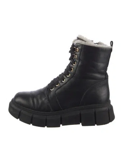 Pre-owned Alohas Leather Combat Boots In Black